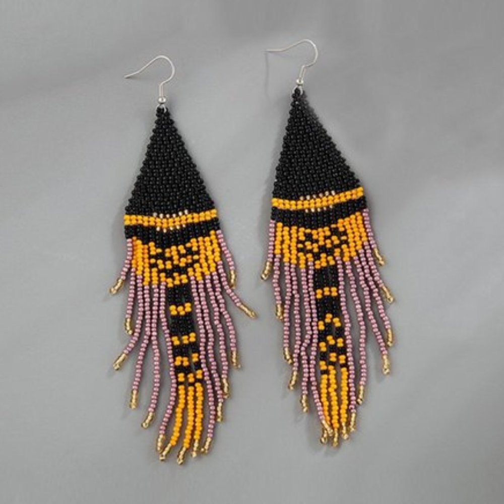 NWT Ella & Elly | Orange & Purple Witch & Jack-o'-Lantern Drop Earrings